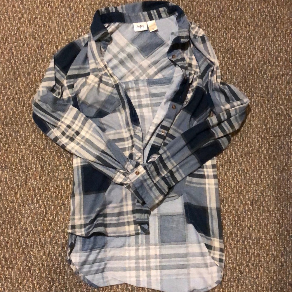 Blue plaid cotton shirt - Picture 1 of 1